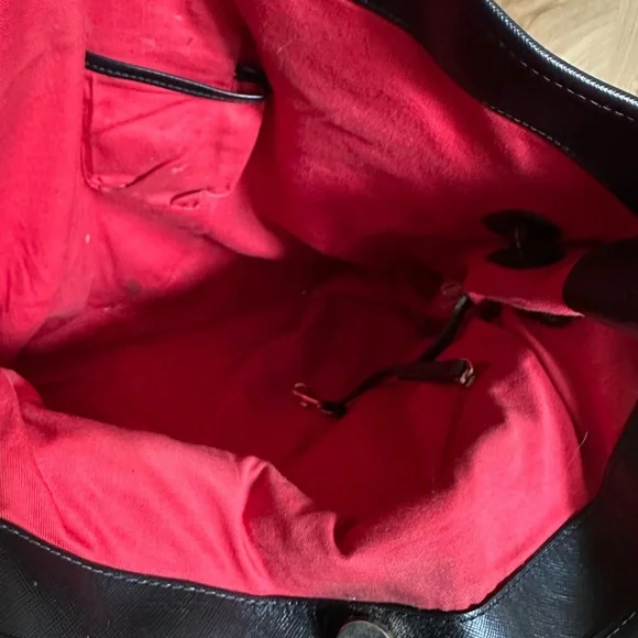 Vintage Dooney & Bourke Red Interior Large Purse/Tote with flaws - Picture 9 of 15